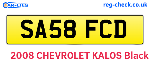 SA58FCD are the vehicle registration plates.