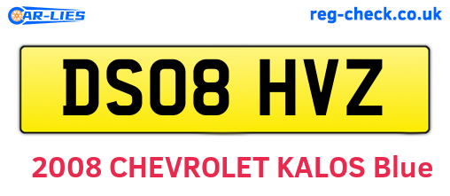 DS08HVZ are the vehicle registration plates.