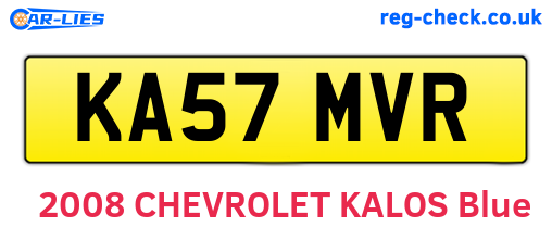 KA57MVR are the vehicle registration plates.