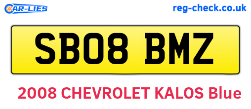 SB08BMZ are the vehicle registration plates.