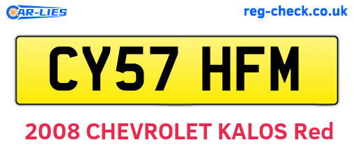 CY57HFM are the vehicle registration plates.