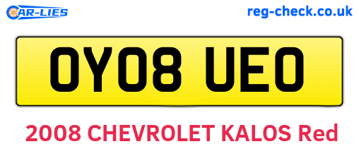OY08UEO are the vehicle registration plates.