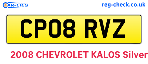 CP08RVZ are the vehicle registration plates.