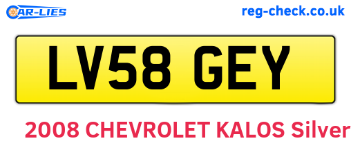 LV58GEY are the vehicle registration plates.