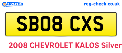 SB08CXS are the vehicle registration plates.
