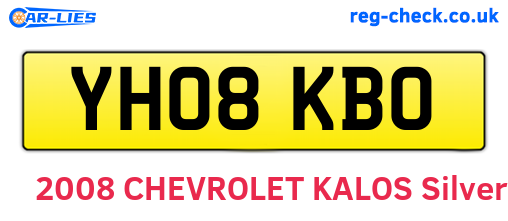 YH08KBO are the vehicle registration plates.