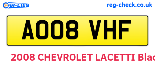 AO08VHF are the vehicle registration plates.