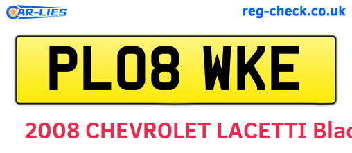 PL08WKE are the vehicle registration plates.