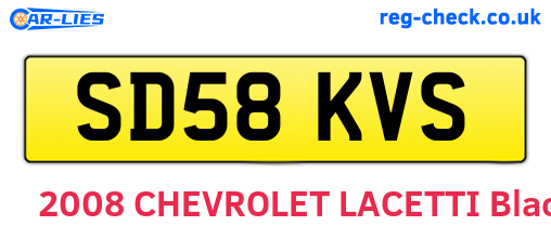 SD58KVS are the vehicle registration plates.