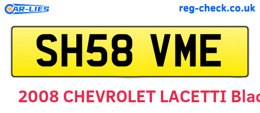 SH58VME are the vehicle registration plates.