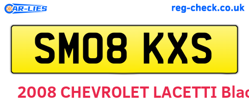 SM08KXS are the vehicle registration plates.