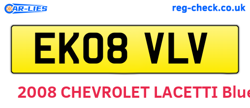 EK08VLV are the vehicle registration plates.