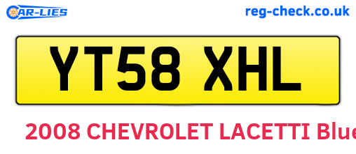YT58XHL are the vehicle registration plates.