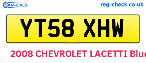 YT58XHW are the vehicle registration plates.