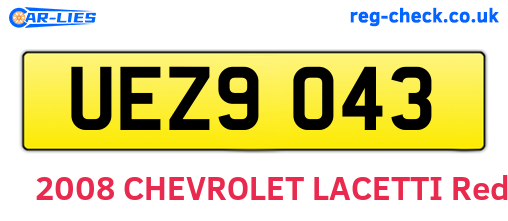 UEZ9043 are the vehicle registration plates.