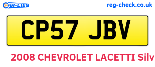 CP57JBV are the vehicle registration plates.