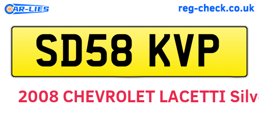 SD58KVP are the vehicle registration plates.