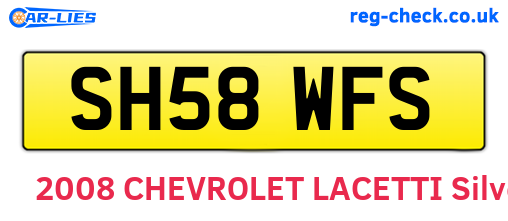 SH58WFS are the vehicle registration plates.