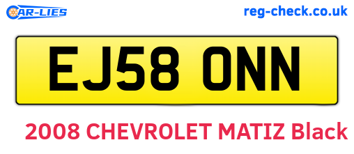 EJ58ONN are the vehicle registration plates.