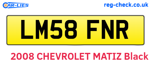 LM58FNR are the vehicle registration plates.