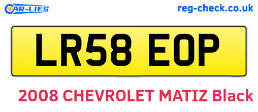 LR58EOP are the vehicle registration plates.