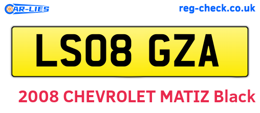 LS08GZA are the vehicle registration plates.