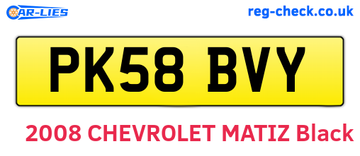 PK58BVY are the vehicle registration plates.