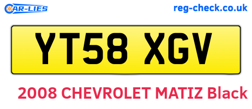 YT58XGV are the vehicle registration plates.