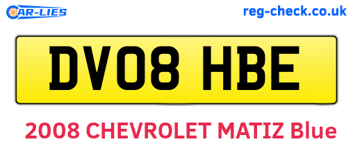 DV08HBE are the vehicle registration plates.