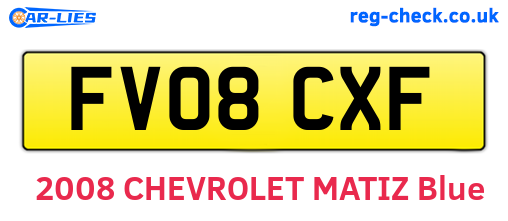 FV08CXF are the vehicle registration plates.