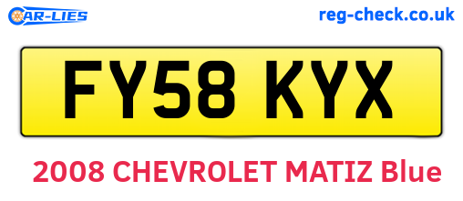 FY58KYX are the vehicle registration plates.