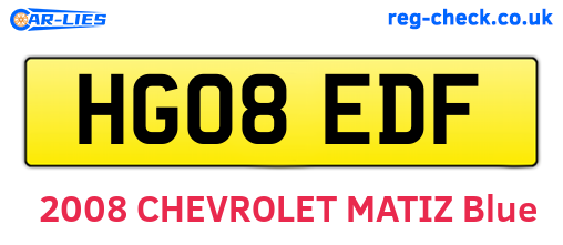 HG08EDF are the vehicle registration plates.