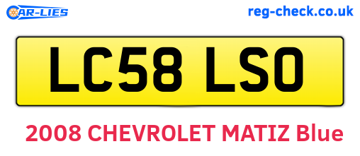 LC58LSO are the vehicle registration plates.