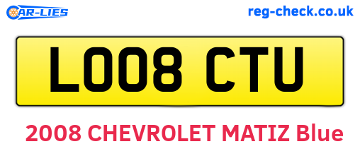 LO08CTU are the vehicle registration plates.