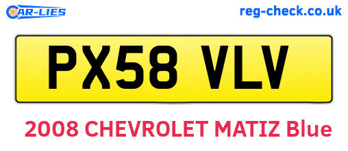 PX58VLV are the vehicle registration plates.