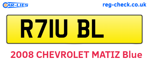 R71UBL are the vehicle registration plates.