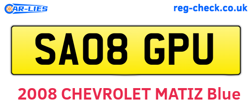 SA08GPU are the vehicle registration plates.