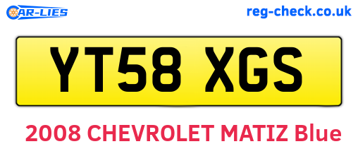 YT58XGS are the vehicle registration plates.
