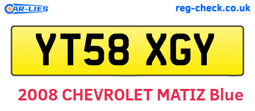 YT58XGY are the vehicle registration plates.