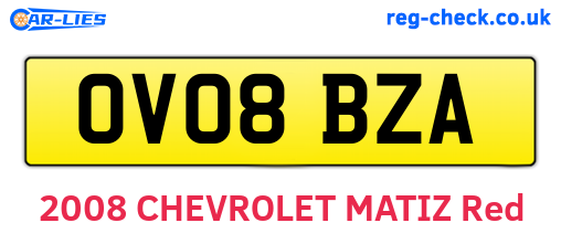 OV08BZA are the vehicle registration plates.