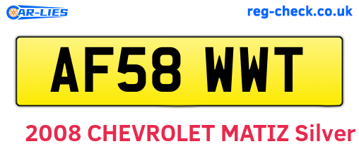 AF58WWT are the vehicle registration plates.