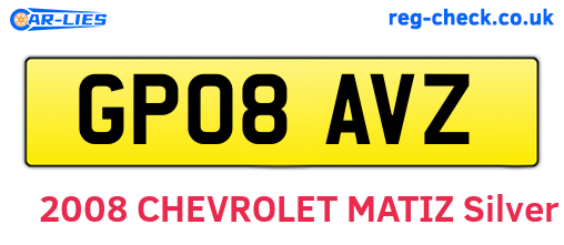 GP08AVZ are the vehicle registration plates.