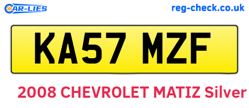 KA57MZF are the vehicle registration plates.