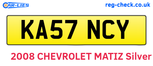 KA57NCY are the vehicle registration plates.