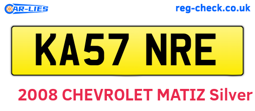 KA57NRE are the vehicle registration plates.