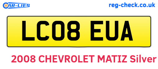 LC08EUA are the vehicle registration plates.