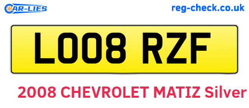 LO08RZF are the vehicle registration plates.