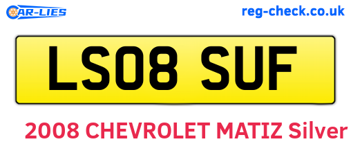 LS08SUF are the vehicle registration plates.