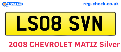LS08SVN are the vehicle registration plates.