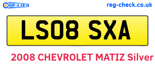 LS08SXA are the vehicle registration plates.
